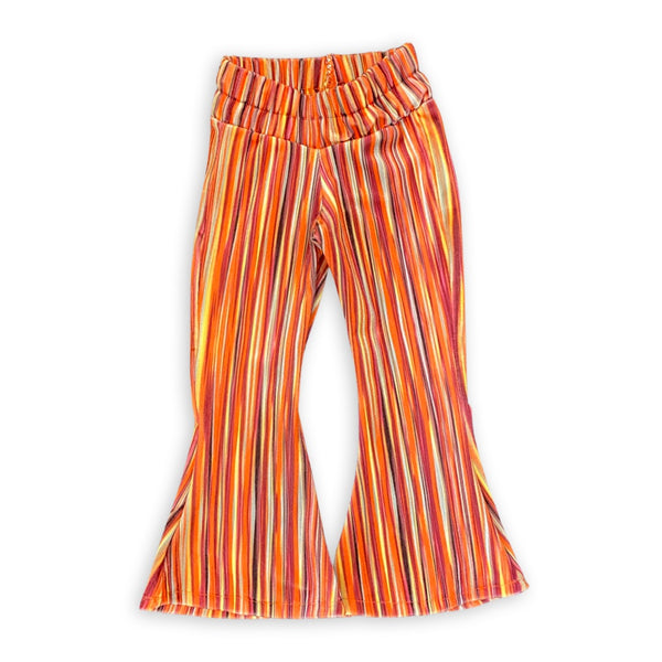 Kids Autumn Velour Stripe Bellbottoms