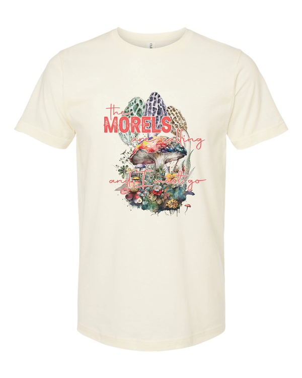 The Morels are Calling and I Must Go Mushroom Graphic Tee Unisex T-shirt Unisex T-shirt - TheDesignChambersBoutique