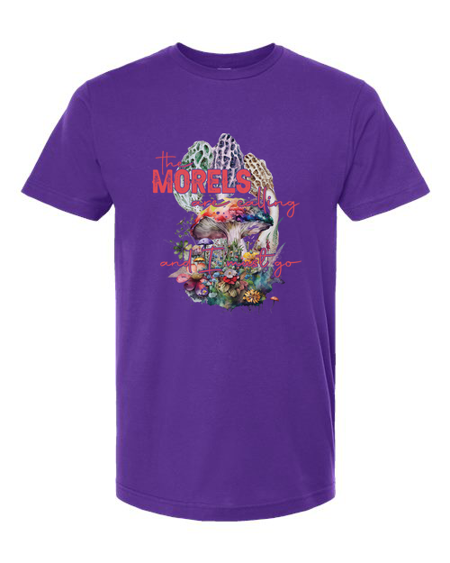 The Morels are Calling and I Must Go Mushroom Graphic Tee Unisex T-shirt Unisex T-shirt Purple