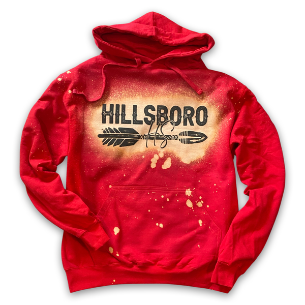 Hillsboro Highschool Bleachie Hoodie in Red with Native Arrowhead